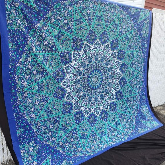 Blue Star Mandala Tapestry Wall Art Hanging Decor - Picture 2 of 7